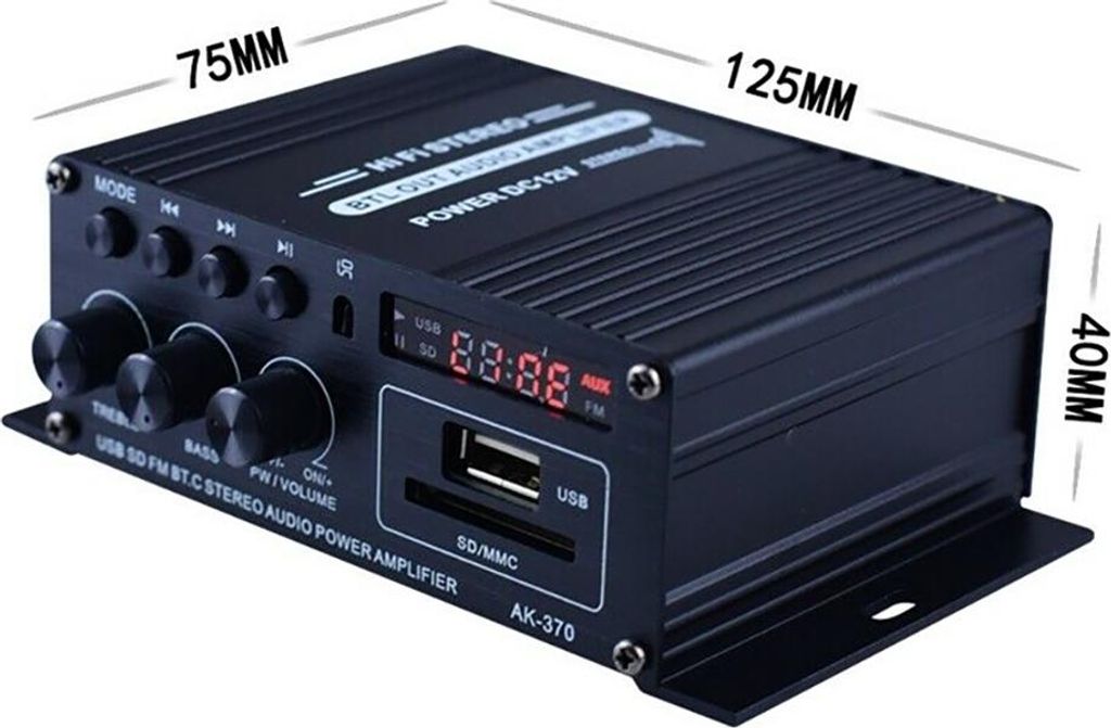400W 2x200W Stereo HiFi Auto Subwoofer Audio Zesilovač Obrázek produktu 