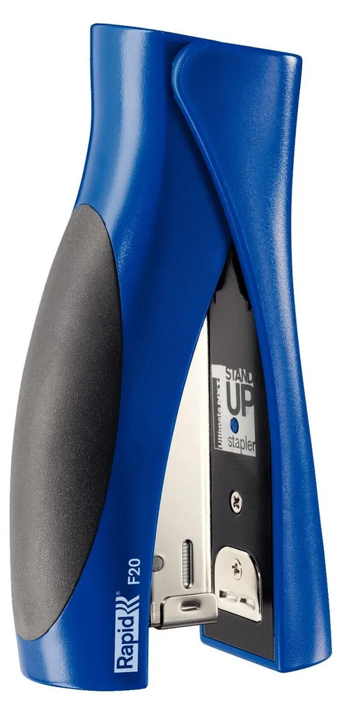 Agrafeuse Rapid Stand Up bleue pour assembler vos dossiers et rapports de bureau