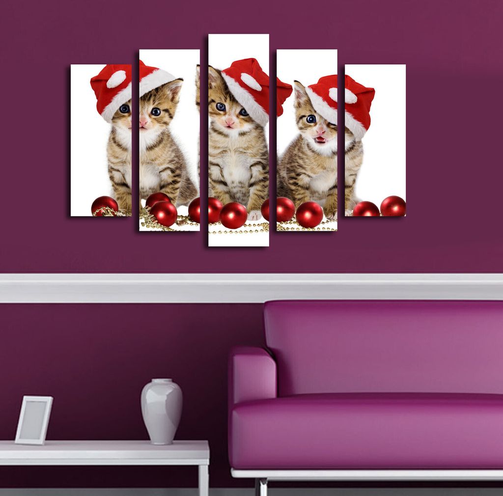 Wallity, 5PATNOEL- CST1205, Bunt, Leinwandbilder, 105 x 70 cm, 100% Wildleder -Leinwand