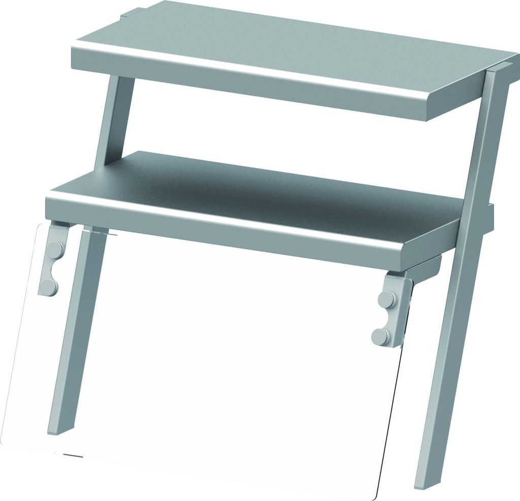 Doppel-Aufsatzbord mit Glas-Hustenschutz und Wärmelampe 968x540x700 mm für Speisenausgabesysteme