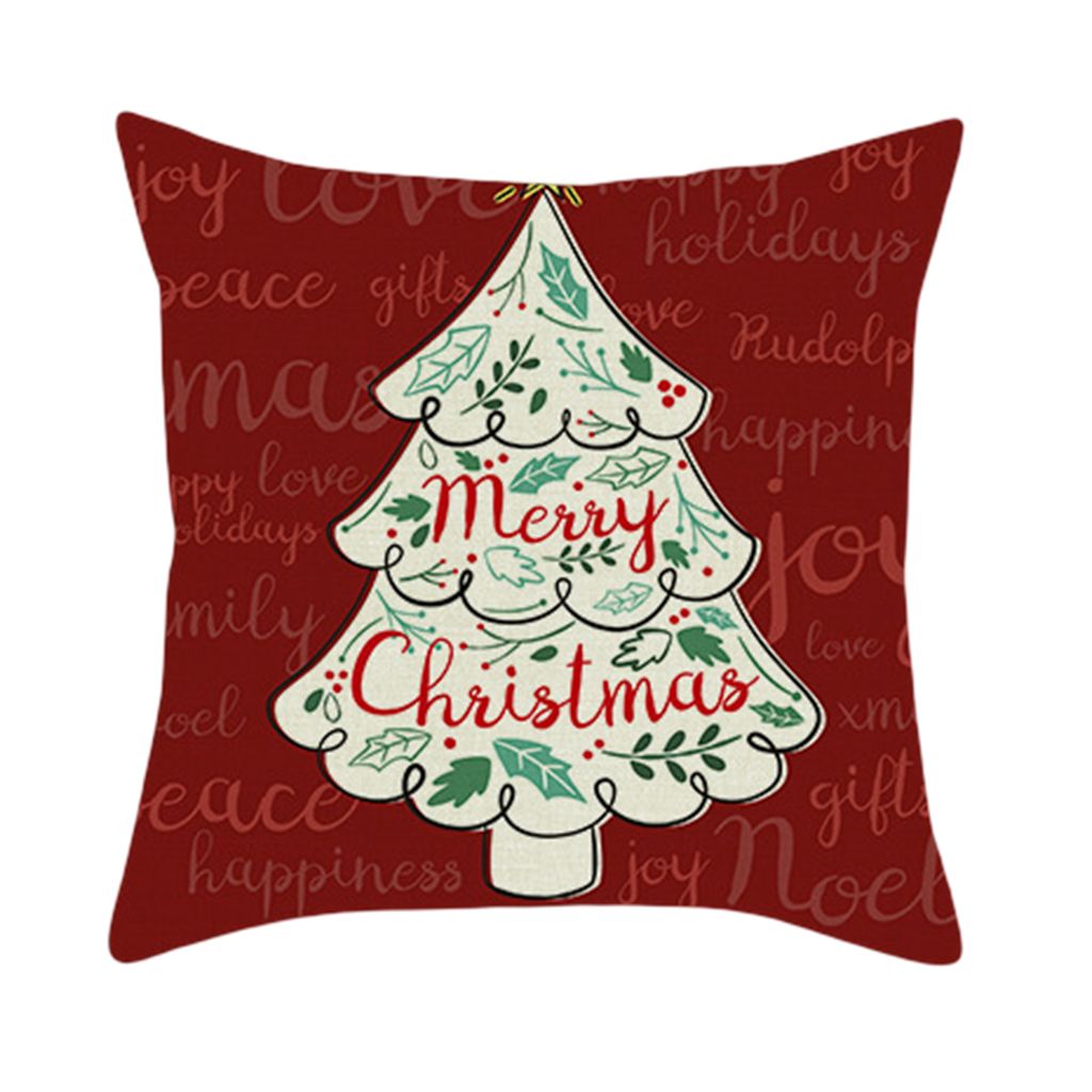 Weihnachtskissenbezüge Santa Claus Pillowcase Snowman Wurfkissen Deckt Frohe Weihnachtsdekor für Home Couch Sofa-Rot