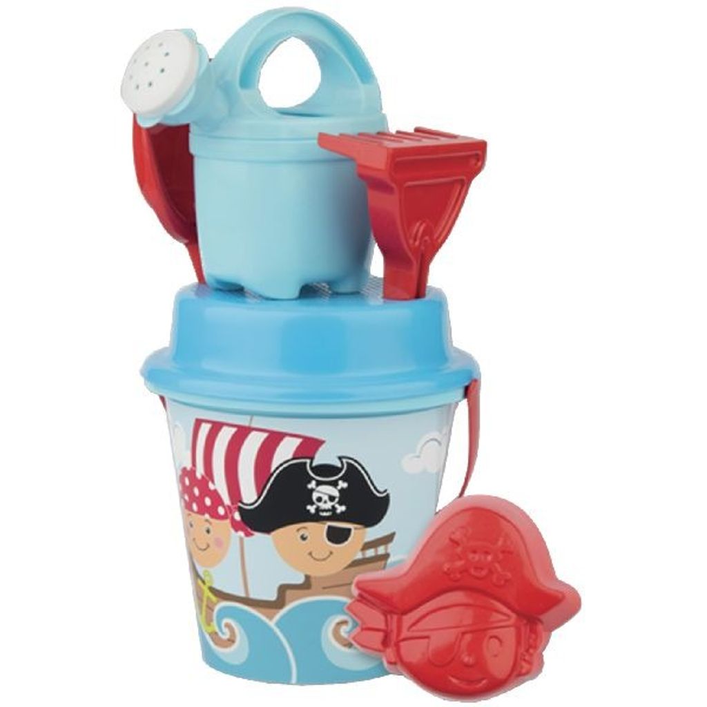 Sandspielzeug Piraten mit Eimer 6-teilig mehrfarbig 18 cm Sandkasten Spielzeug 