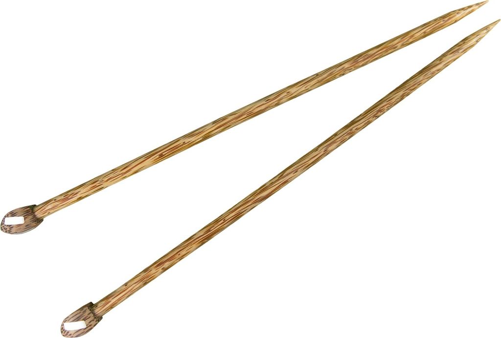 Handschmeichler! Stricknadeln Palmholz m. Bone 35 cm, Gr. 9,0 mm