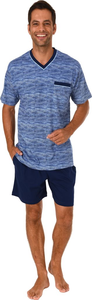 Edler Herren Pyjama Shorty Schlafanzug kurzarm - auch in Übergrössen bis Gr. 70 - 191 105 90 522 ; grau , 48