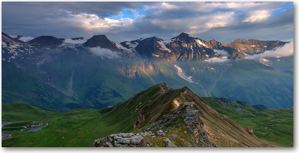 Tulup Leinwandbild -100x50 cm - Wandkunst - Drucke auf Leinwand - Leinwanddruck - Landschaften - Grün - Berggipfel