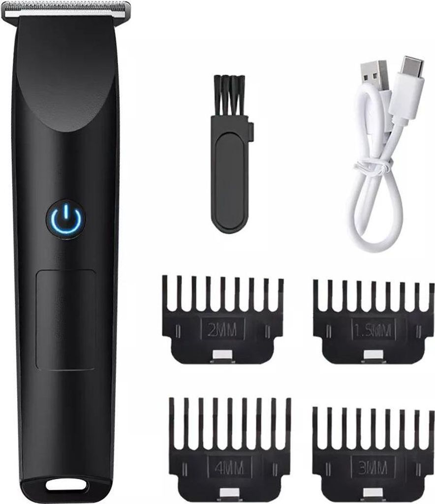 Haarschneider Barttrimmer Elektrisch Mann Rasierer Haartrimmer mit 4 Ersatzköpfen für Herren