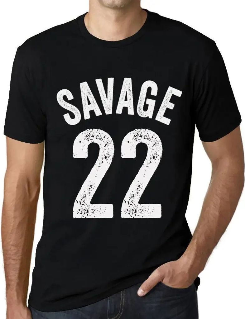 Herren Grafik T-Shirt Savage 22 Geschenk 22. Geburtstag Jahrestag 22 Jahre Jubiläum 22 Jährige Mann Jahrgang 2002 Kurzarm Lustige Druck