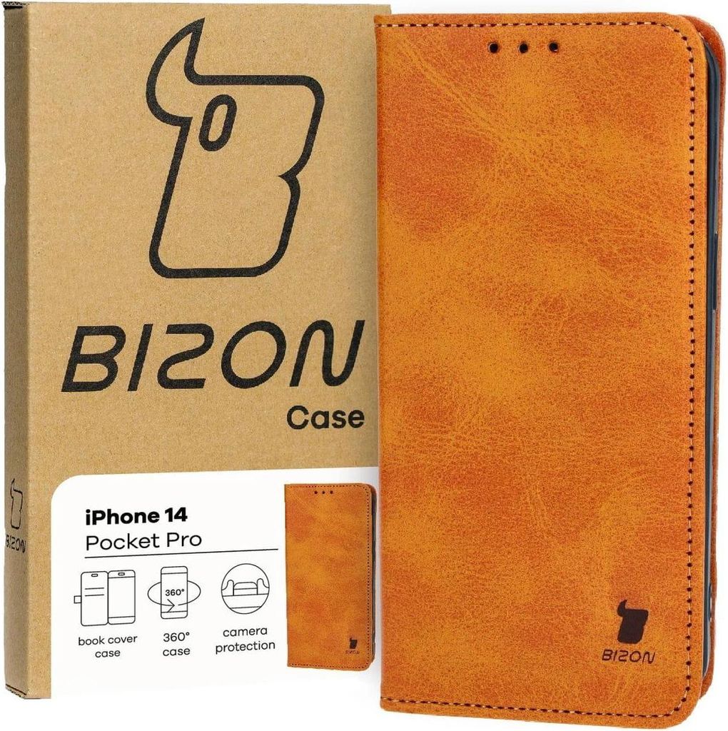 Bizon Case Pocket Pro Apple iPhone 14 braun