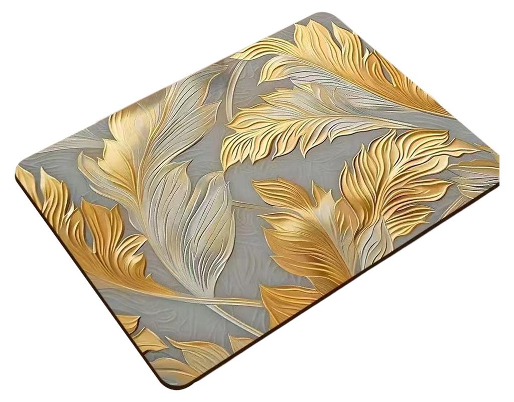 Abtropfmatte mit Blumenmuster, saugfähig, wiederverwendbar, waschbar, rutschfest, für die Küchenarbeitsplatte