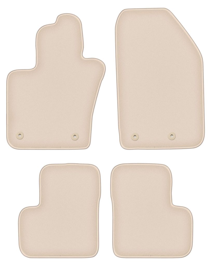 DURBAN Beige Velours-Fußmatten-Set für Fiat 500X Crossover (2014-2018)