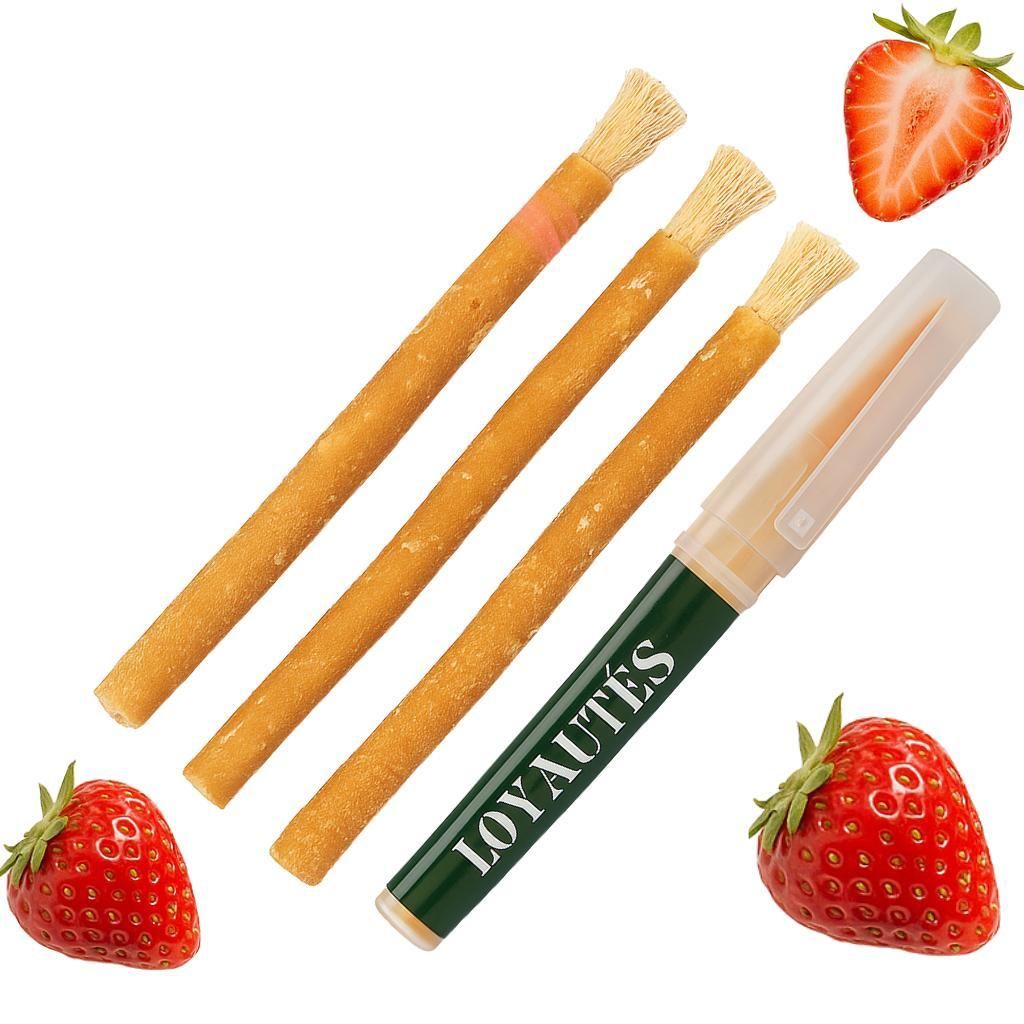 Erdbeere Miswak – 3 Stück – mit Halter – Siwak – Natürliche Produktbild 