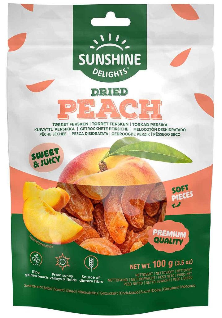 Sunshine Delights Dried Peach 100g Produktbild 