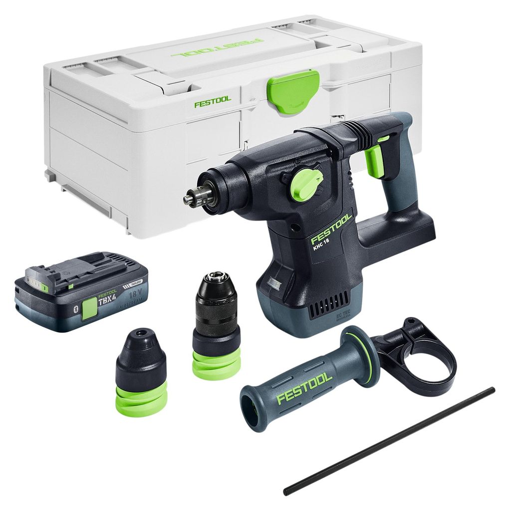 Festool KHC 18 EB-Basic Akku Kombihammer 18 V 2,6 J SDS-Plus Brushless + 1x Akku 4,0 Ah + Systainer - ohne Ladegerät