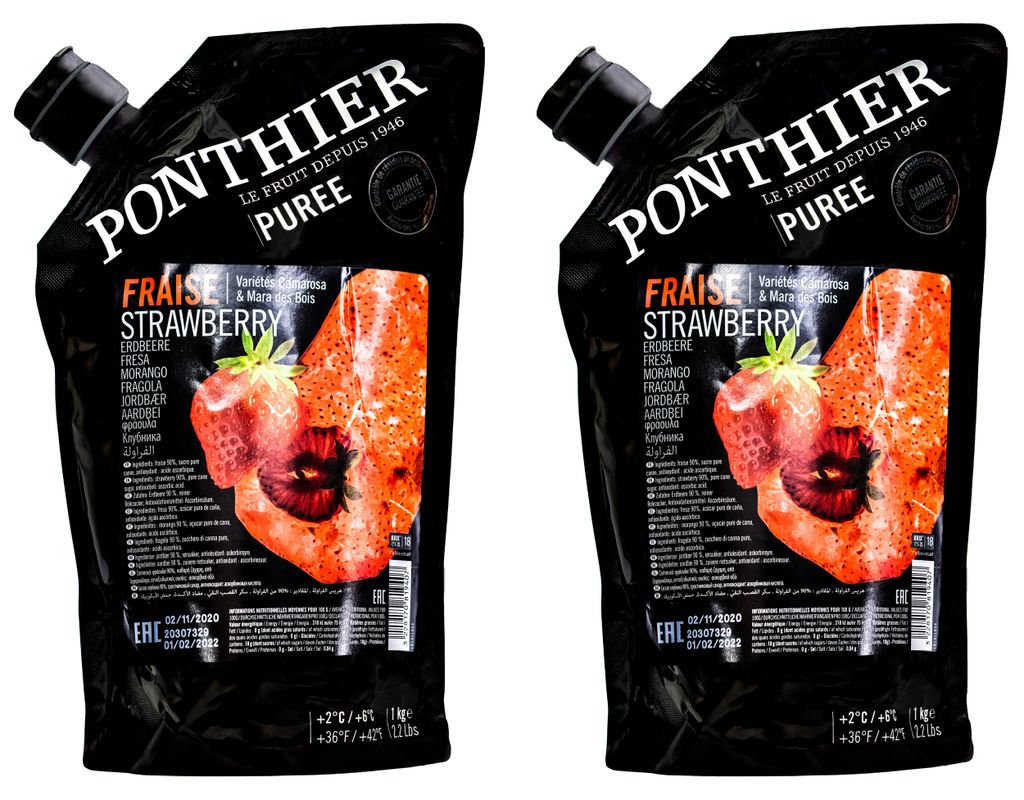 Ponthier ERDBEEREN PÜREE Camarossa-Mara-des-Bois-Beeren 2x Produktbild 