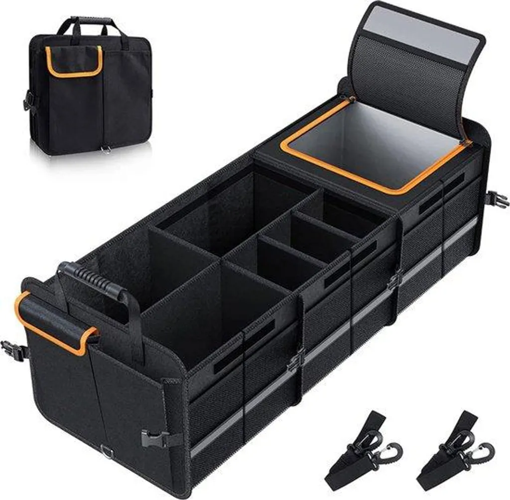 Organiseur de Coffre de Voiture Pliable, Sac Isotherme et Multi-Poches