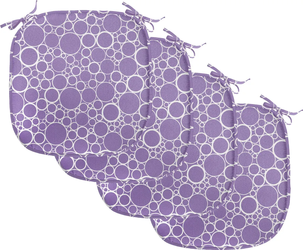 ABAKUHAUS Galettes de Chaise Mauve à Motifs Cercles Fractals, Lot de 4