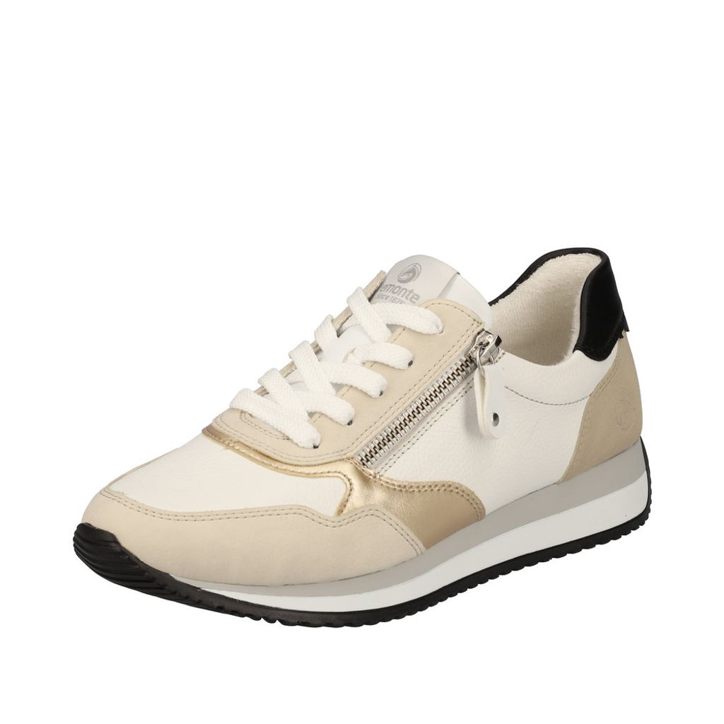 Remonte Sneaker - Blütenweiß / Braunbeige Glattleder Größe: 41 Normal
