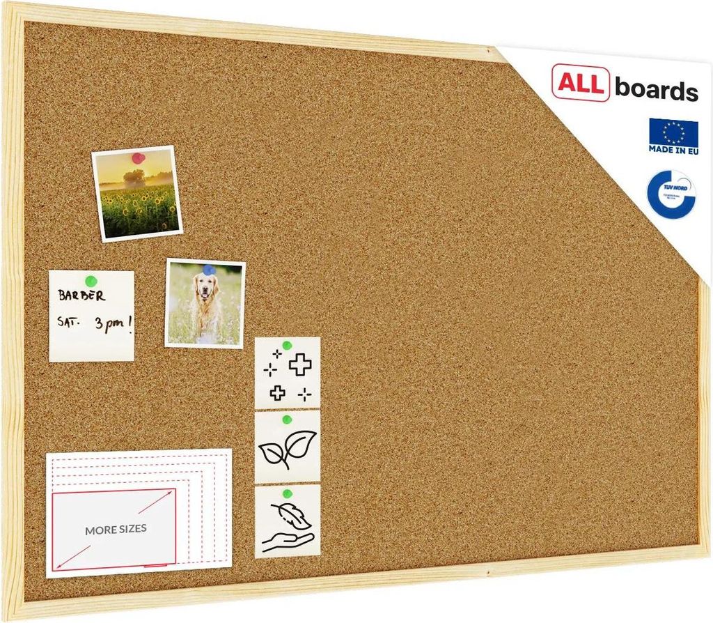 Bacheca in sughero (cornice in legno) 90x60 cm Immagine del prodotto 
