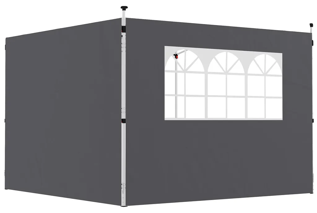 Parois latérales pour gazebo en tissu Oxford gris foncé kit de 2 pièces