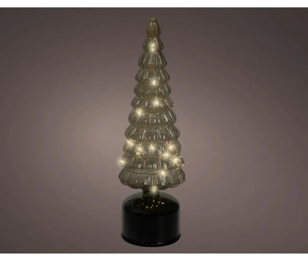 Décoration de Noël sapin lumineux de table 15 LED vert et blanc