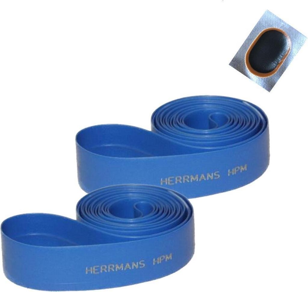 2 x Herrmans Fahrrad HPM Felgenband Blau 28" x 18 mm inkl. Schlauchflicken