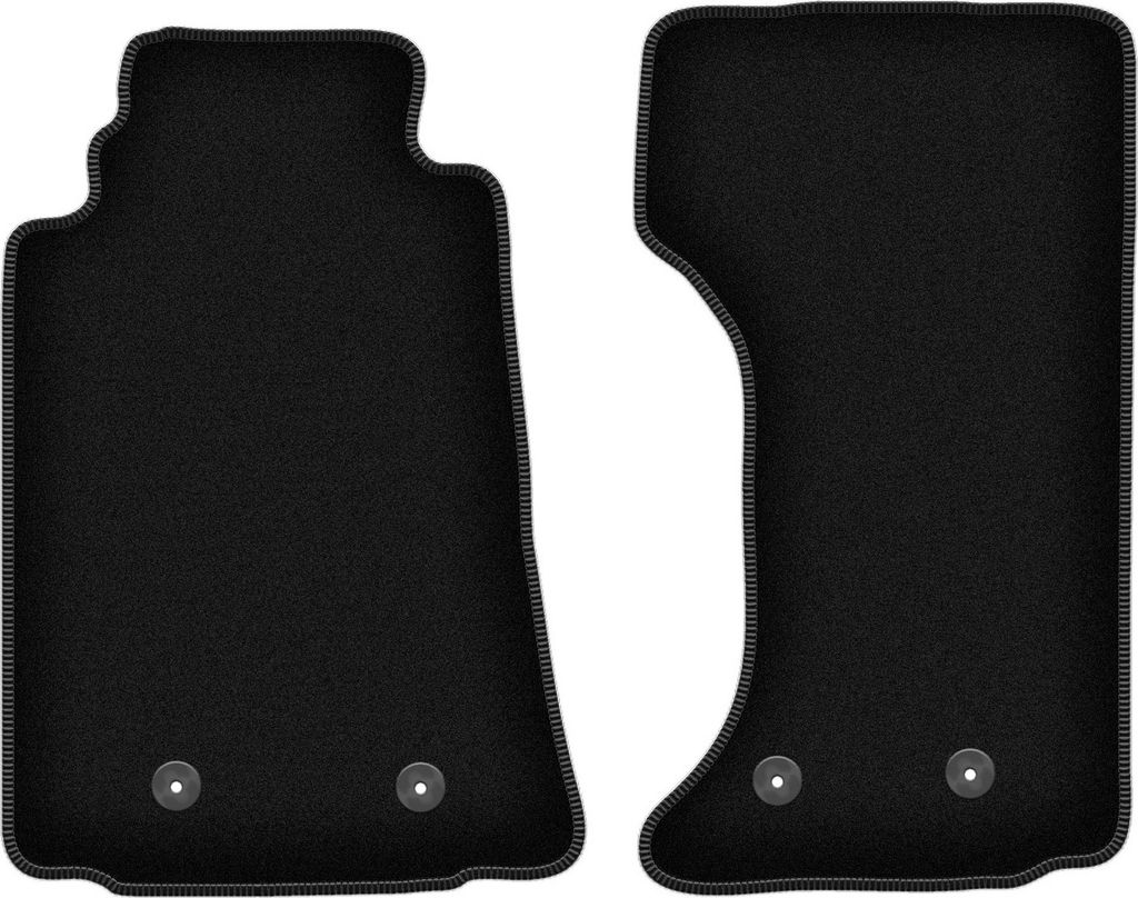 Wielganizator Velours-Autoteppiche – passend für Mazda MX-5 III (Cabrio, Bj. 2005-2015) – schwarz, passgenau, mit Befestigungen set 2 Stk.