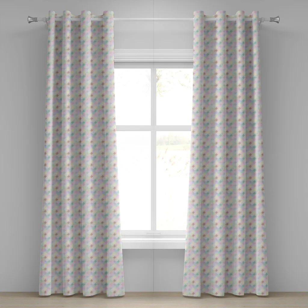 Paire de rideaux occultants décoratifs 280x245cm motif étoiles doux
