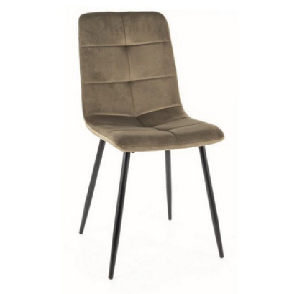Stuhl Ivo Velvet Olivgrün Samtstoff Schw