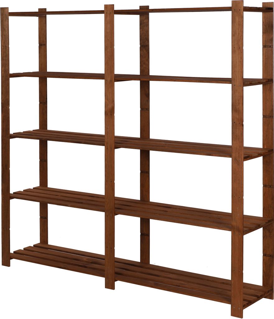 Holzregal PINEPEAK | HxBxT 170x170x38cm | 5 Fachboden | 1,2cm dickes Kiefernholz | Braun