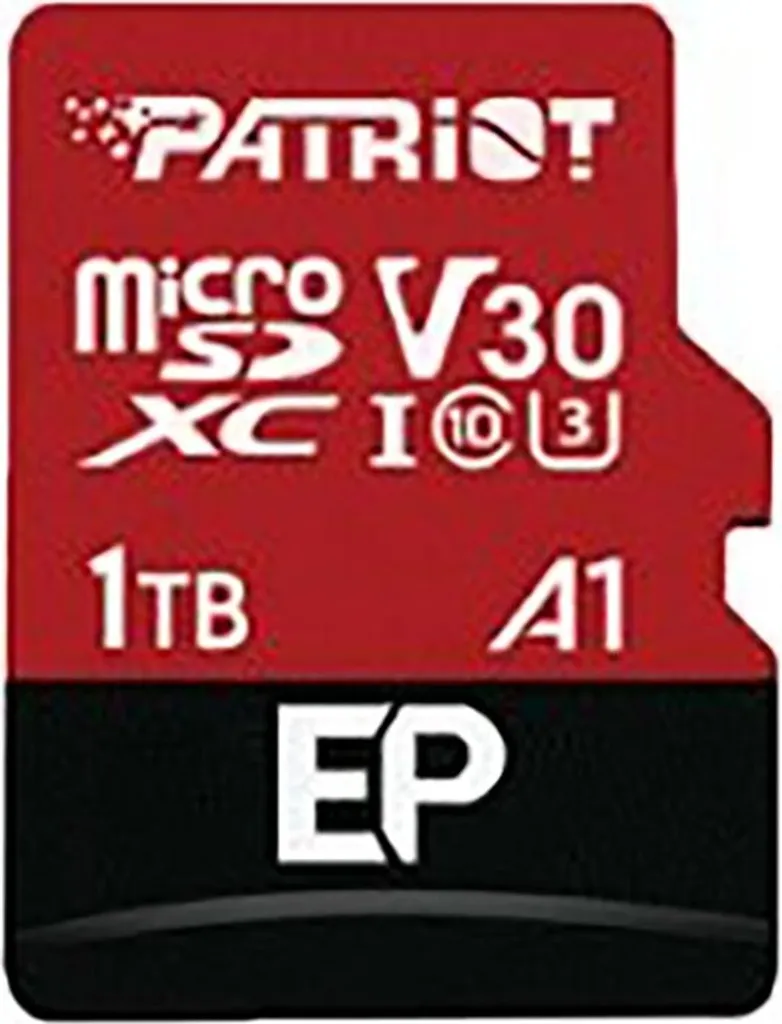 Patriot EP Pro Micro SDXC 1 To Carte Mémoire 90 Mo/s V30 U3 A1 Classe 10