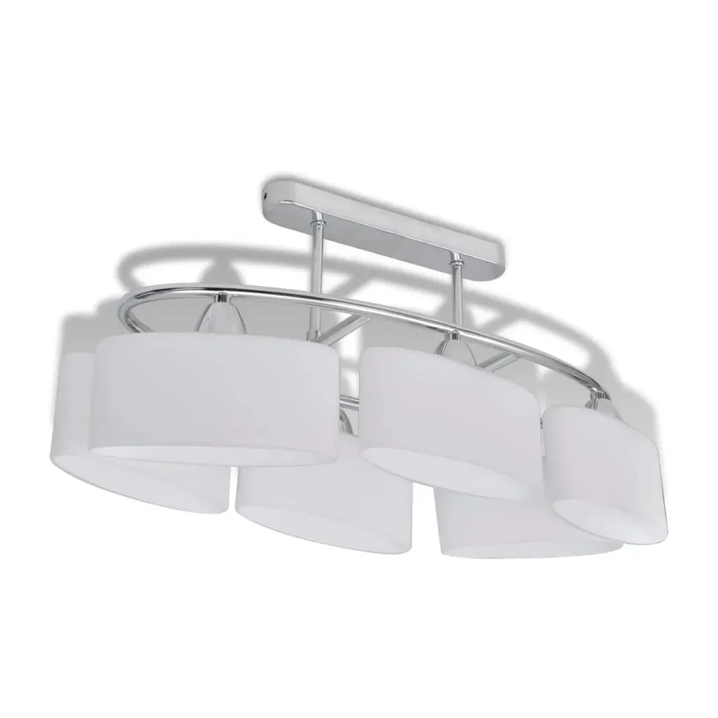 Plafonnier elliptique en verre 6 lampes E14 luminaire chic design ovale