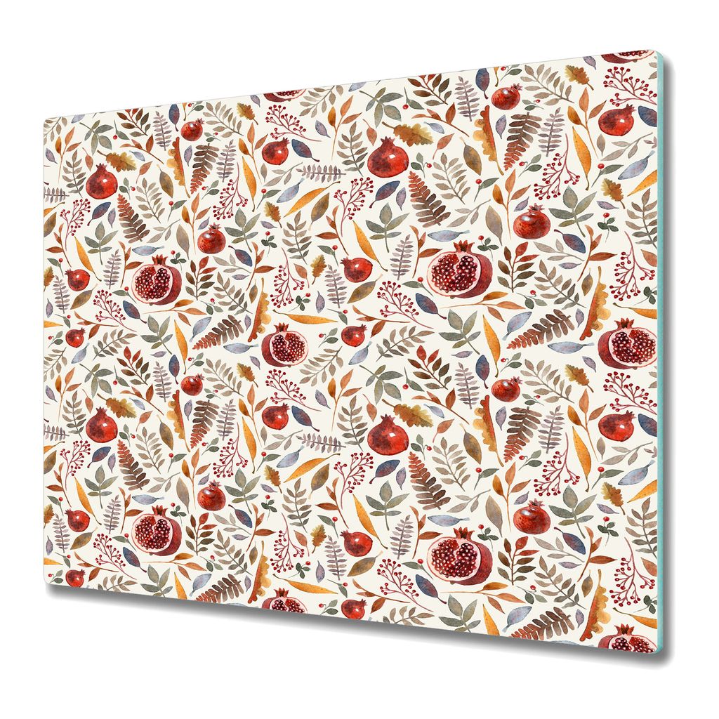 Küchenteller - Schneidebrett Glas - Herdabdeckung - Bunte Herbstbeeren