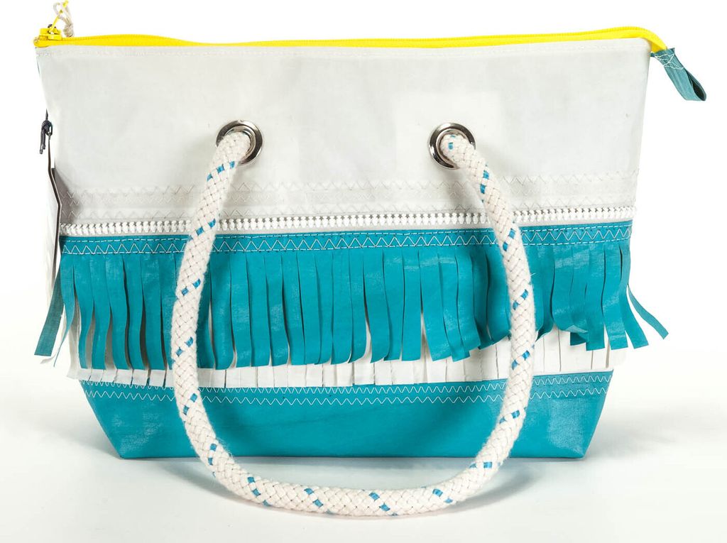 Joe Modell Fransen, Handtasche, Segeltuch, Unikat, SailArt Fashion