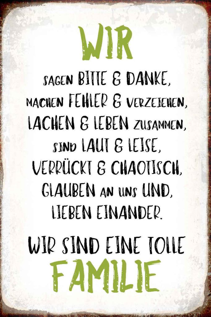 vianmo Holzschild 18x12 cm wir sind eine tolle Familie Dekoration