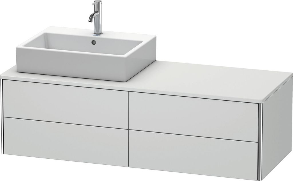 Duravit XSquare Konsolenwaschtischunterbau wandhängend, 4 Schubkästen, Becken links, 1400x400x548mm, XS4913L3636
