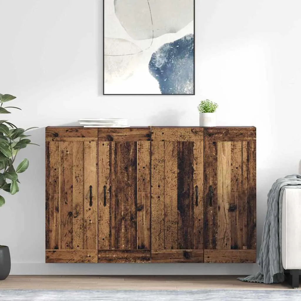 vidaXL Set 2 Pensili in Legno di Recupero 90cm - Design Industrial