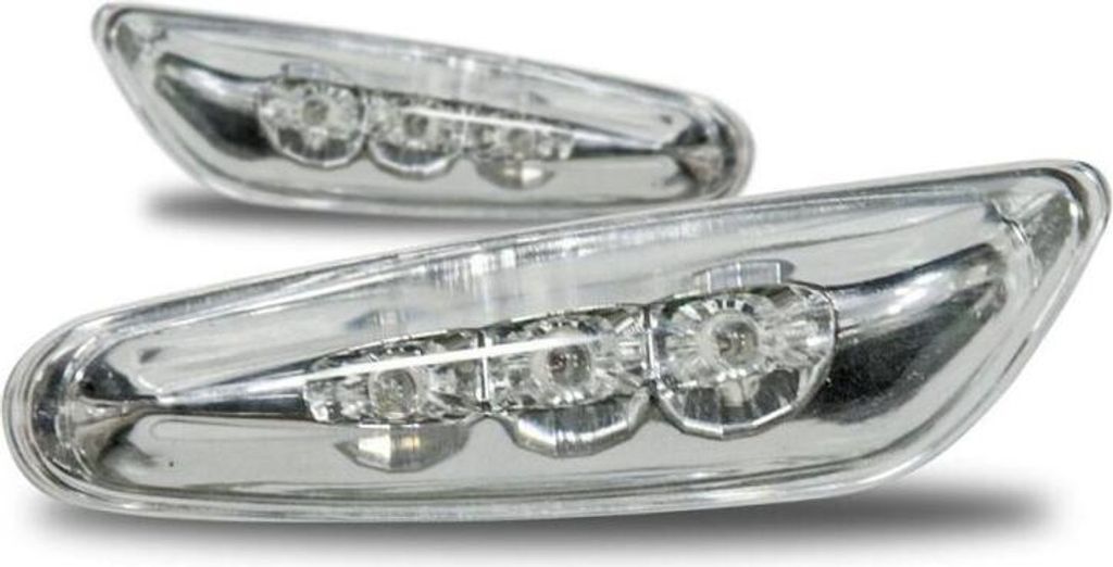 2 LED Seitenblinker Set klarglas chrom BMW 3er E46 5er E60 Produktbild 
