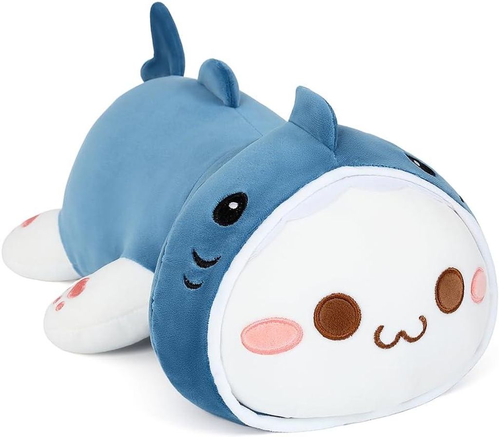 Plüschtier Hai Katze Kuscheltier Stofftier Kawaii Katze Plüsch, Kätzchen Plüschkissen Spielzeug, Wurfkissen, Schmusetier Geschenk für Kinder M...