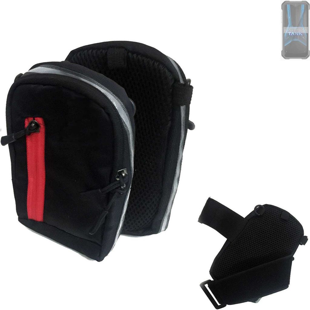 K-S-Trade Outdoor Gürteltasche Holster Umhängetasche kompatibel mit Unihertz 8849 Tank Mini 1 schwarz Handy Tasche Case travelbag Schutz Hülle