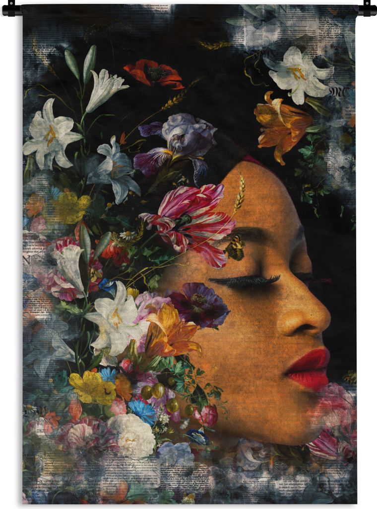 MuchoWow Wandteppich Wandbehang Abstrakt - Frau - Natur 90x135 cm Tapisserie Dekoration Wandtuch - Baumwolle - Wandskulptur