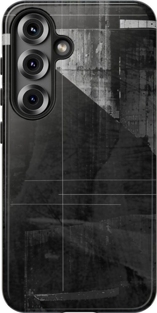 Schwarz-weißes abstraktes Geometrie-Muster – Hülle Kompatibel mit Samsung Galaxy S25
