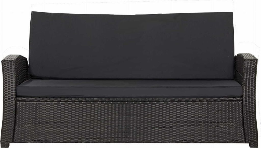 Bankkissen 180×50×50x7 cm schwarz – Sitzkissen für Gartenbank 2-3 Personen mit abnehmbarem Bezug, bequemes Polster für Outdoor & Terrasse