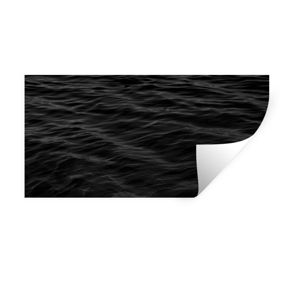 MuchoWow Wandtattoo Wandsticker Wandaufkleber Wellen - Wasser - Schwarz - Weiß 40x20 cm Selbstklebend und Repositionierbar - Aufkleber