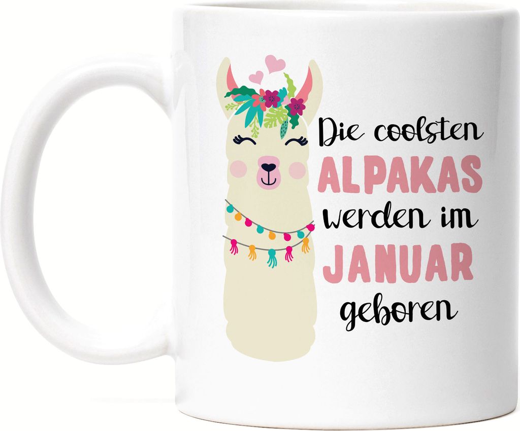 Die Coolsten Alpakas Werden im Januar Geboren Tasse Wunschmonat Geschenkidee Geburtstag