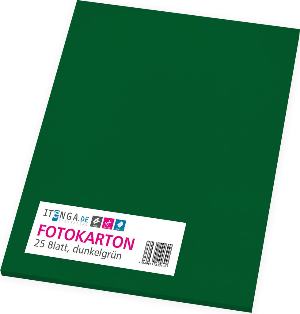 Itenga Farbkarton 50 Blatt A4 - 300g/m² Bastelpapier | Kreativpapier EUKALYPTUS