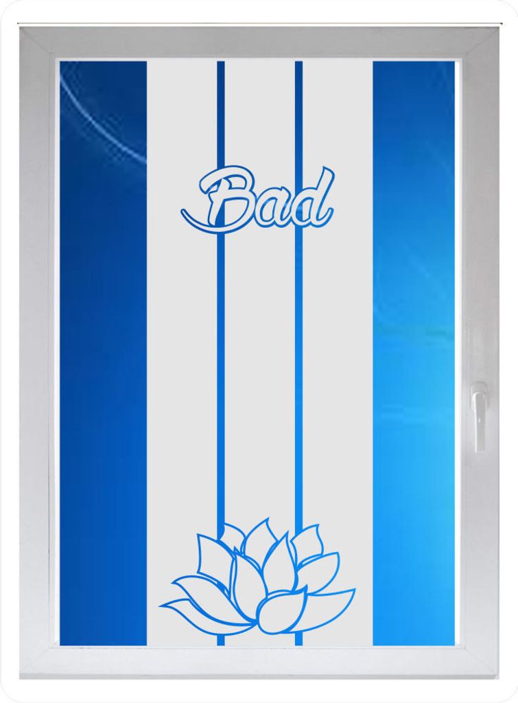 INDIGOS UG - Bad - Farbe: weiss - 116x45 cm - Sichtschutzfolie - Fensterfolie - Glasdekorfolie - für die Küche, Bad ans Fenster