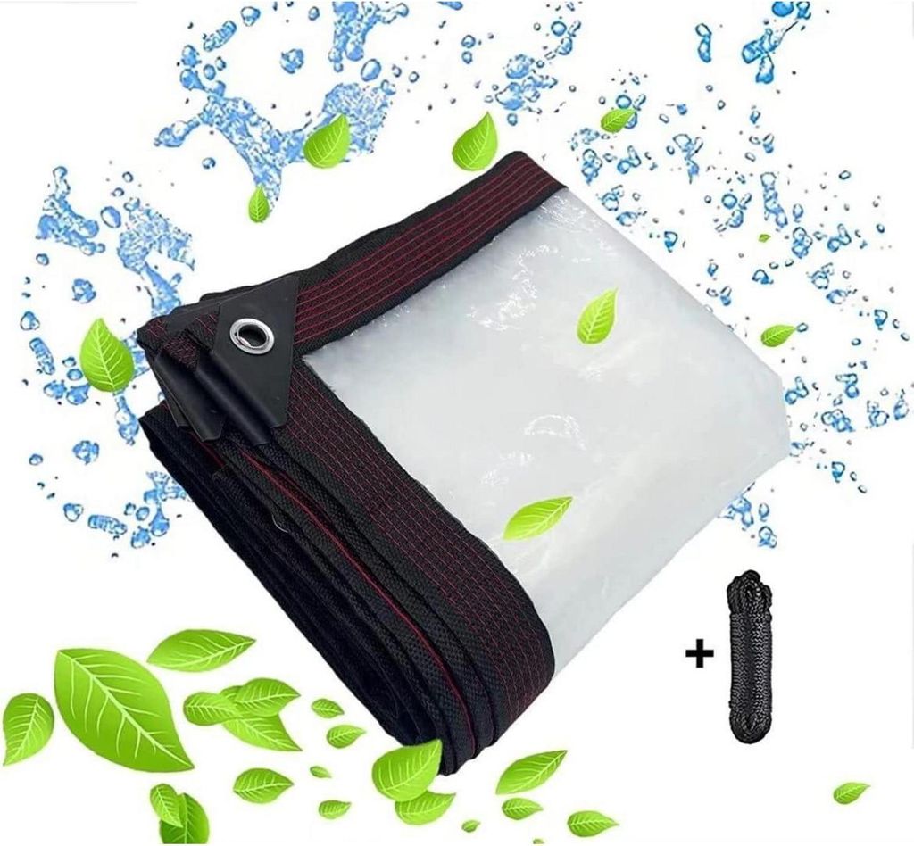 Transparente Plane mit Ösen 3x3m wasserdicht und Produktbild 
