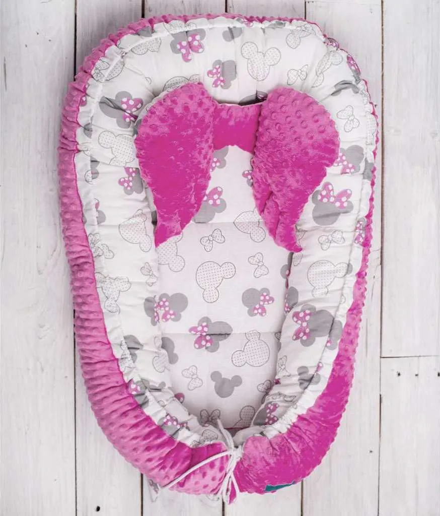 Cocon Bébé Minky Rose Belisima - Douceur Hypoallergénique et Ergonomique