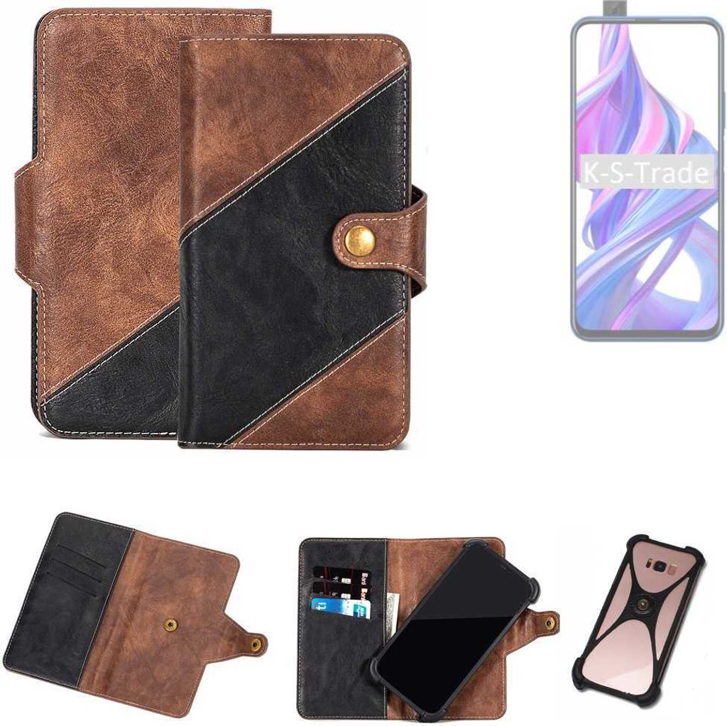 K-S-Trade Handyhülle Schutzhülle Bookstyle Case kompatibel mit Huawei Honor 9X Klapphülle Cover Hülle Schutztasche 1x