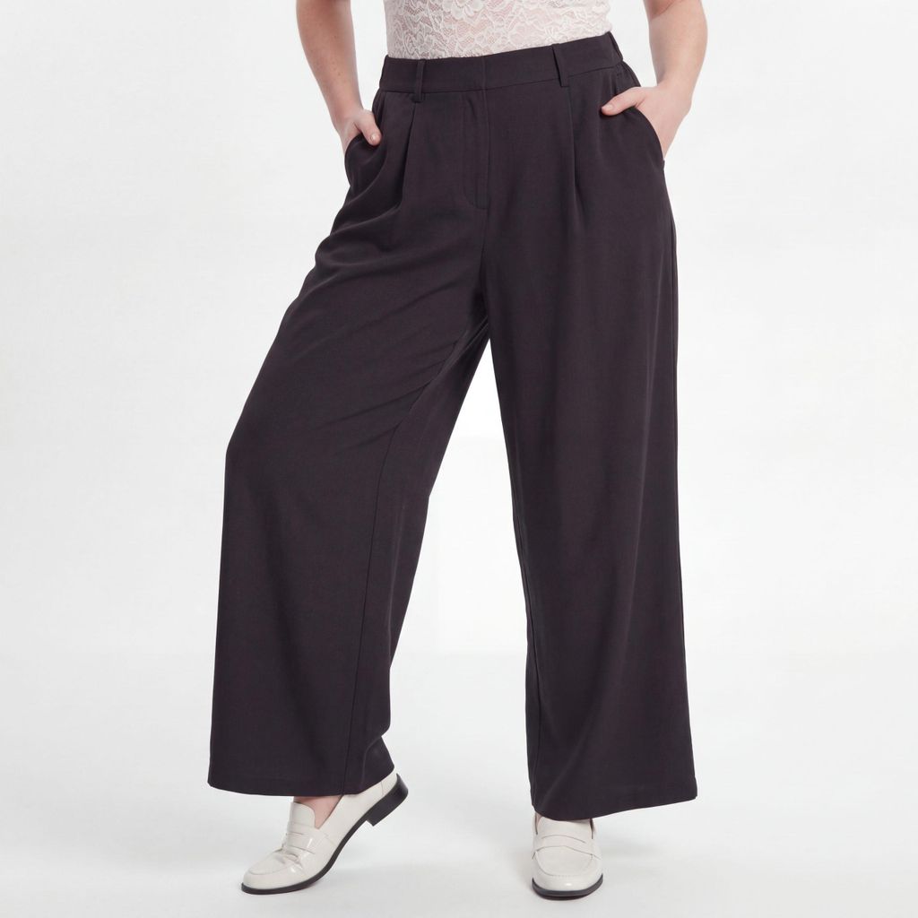 Culotte leichte Sommerhose Wide Leg Palazzo 40 42 44 mit Bundfalten für Damen
